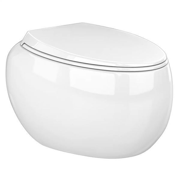 Унитаз подвесной безобедочный с крышкой, белый RAK CLOUD   CLOSC3901WH + CLOWC1446AWHA фото