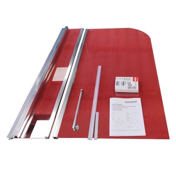 Шторки стеклянные на ванну Koer SR BS05-90x140 прозрачное стекло Easy Clean 6мм, хром KR5372 фото