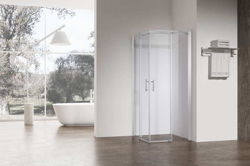 Душова кабіна без піддону Koer SR SC03-90x90x200-TR-01 прозоре скло Easy Clean 6мм, хром KR5356 фото