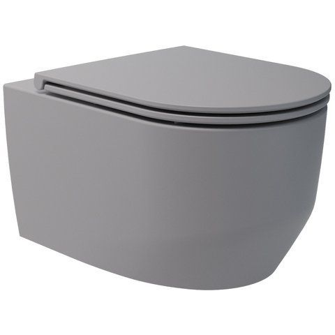 ART 3.0 Подвесной безобедочный унитаз с крышкой soft-close, Vortex Flush, серый,матовый 3030140G фото