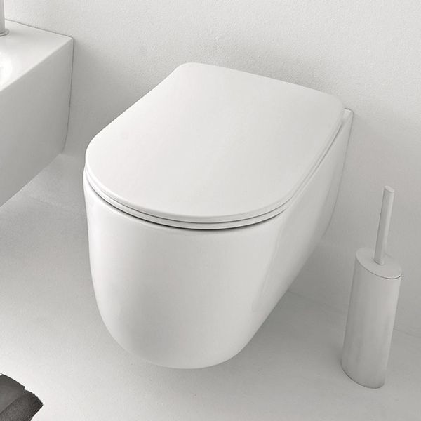 Унітаз підвісний Kerasan Nolita з кришкою S\C 5391 30 безобідковий з турбозмивом noise clean, білий 5315 30 фото