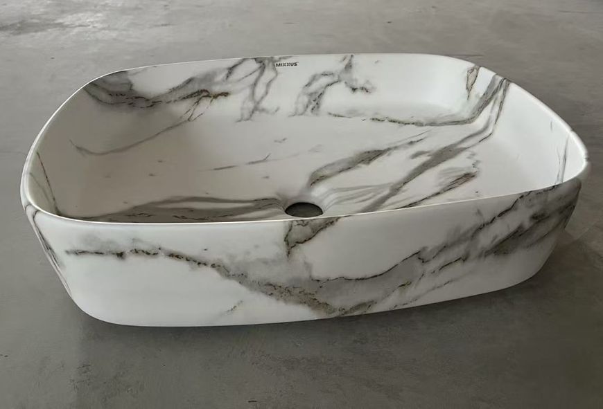 Раковина накладна Mixxus Premium BEVEL-0102 MARBLE MP6519 фото