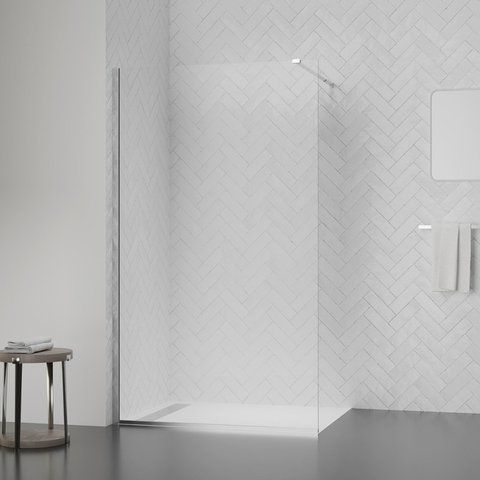 Душова перегородка Qtap Walk-In Standard CRM209.C8 90х200 см, скло Clear 8 мм, покриття CalcLess CRM2011.C8 фото