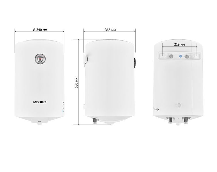 Водонагрівач "Циліндр" MIXXUS EWH-07050 ROUND WET накопичувальний 50 л, мокрий тен 1,5 kW  WH0601 фото