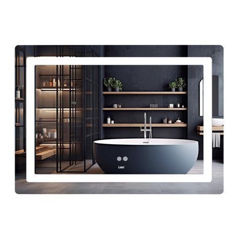 Зеркало настенное Kubis  1200х800 мм, прямоугольное, с LED-подсветкой Touch, антизапотеванием, димером, рег. яркости Lidz SD00055131 фото