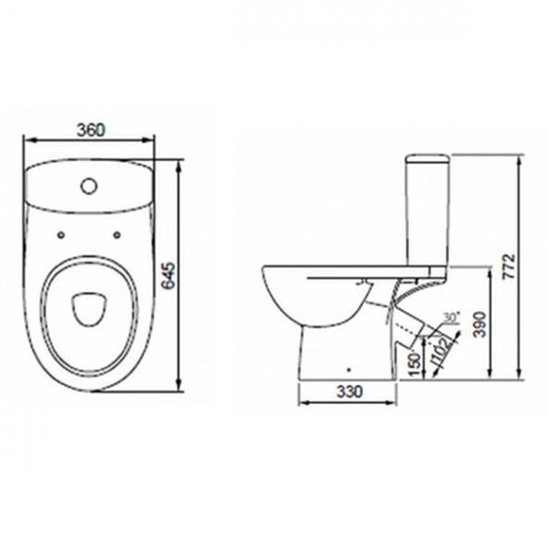 Унитаз-компакт косой.вып., сиденье с крышкой Duroplast Soft close Click2Clean и арм. на 3/6 л, н/п STATUS Premium 2395050UA фото