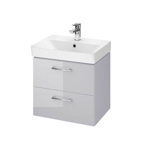 Тумба с раковиной подвесная Cersanit LARA MILLE SLIM B383 50см серая S801-356 фото