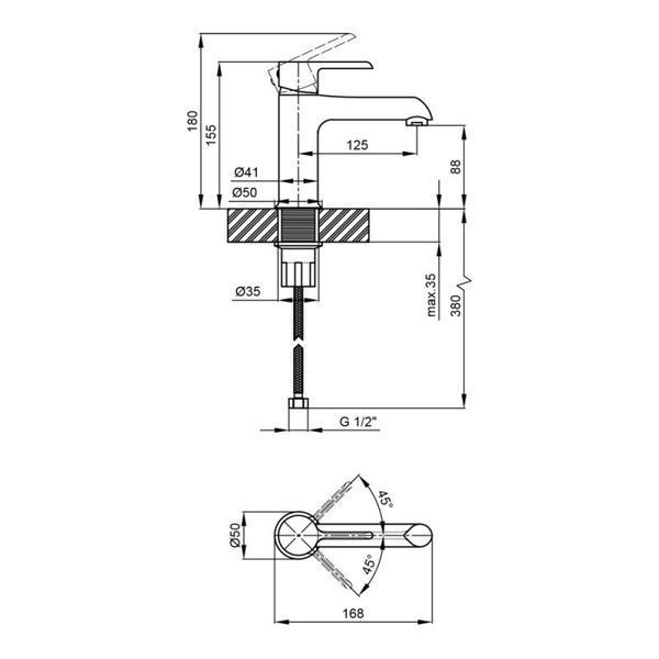 Змішувач для раковини Qtap Grand QTGRABCR001F Chrome/Black SD00039605 фото