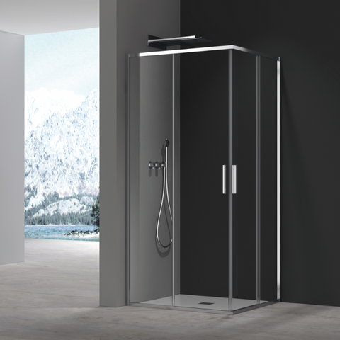 Душова кабіна без піддону Koer SR SC10-90x90x195-TR-01 прозоре скло Easy Clean 6мм, хром KR5942 фото