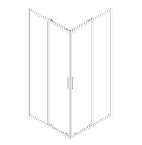 Душевая кабина без поддона Koer SR SC10-90x90x195-TR-011 прозрачное стекло Easy Clean 6мм, хром KR5942 фото