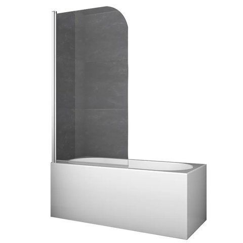 Шторки стеклянные на ванну Koer SR BS01-80-140 прозрачное стекло 6мм, хром KR5400 фото