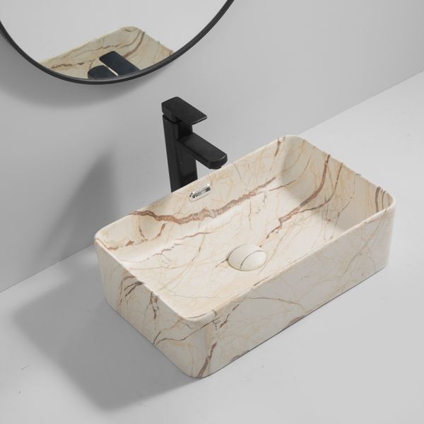 Раковина накладна  Mixxus Premium QUADRO-0208 MARBLE MP6518 фото