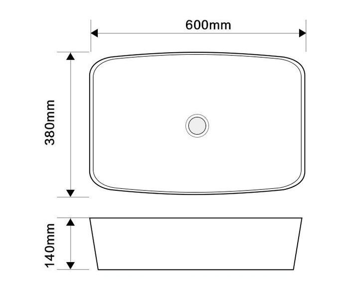 Раковина накладна  Mixxus Premium DIVERSE-0111 600х380х140mm MP6561 фото