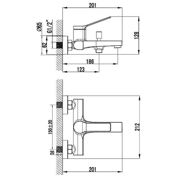 Змішувач для душу та ванни, хром FLY DEVIT 5060030 фото