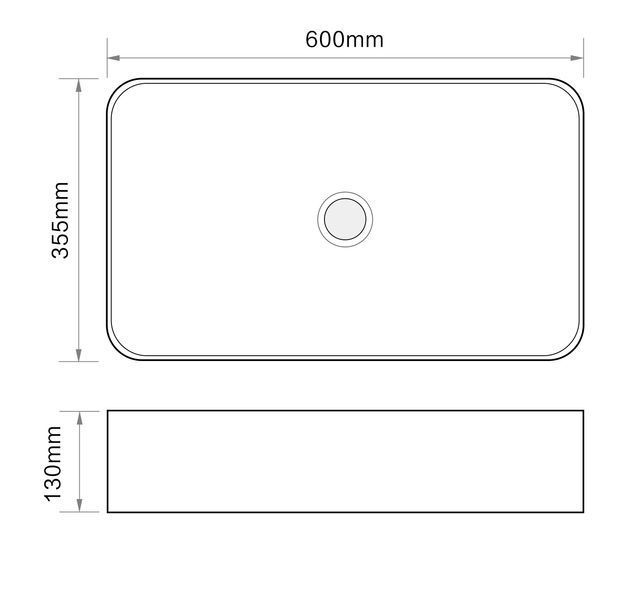 Раковина накладна Mixxus Premium QUADRO-0106 600х355х130mm MP6523 фото