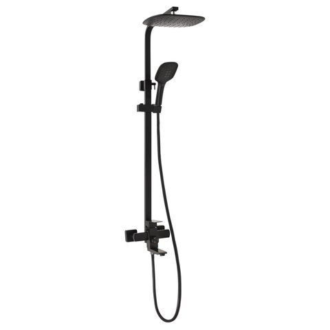 Душевая система универсальная Kubis 1030, Black (k35) на три потребителя (с изливом) SD00041827 фото
