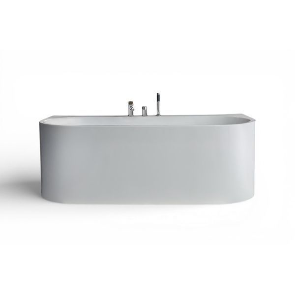 Ванна акриловая WB-Samanta F chrome  отдельностаящая 170x80 см с переливом и смемитилем, белая глянцев А0060804 фото
