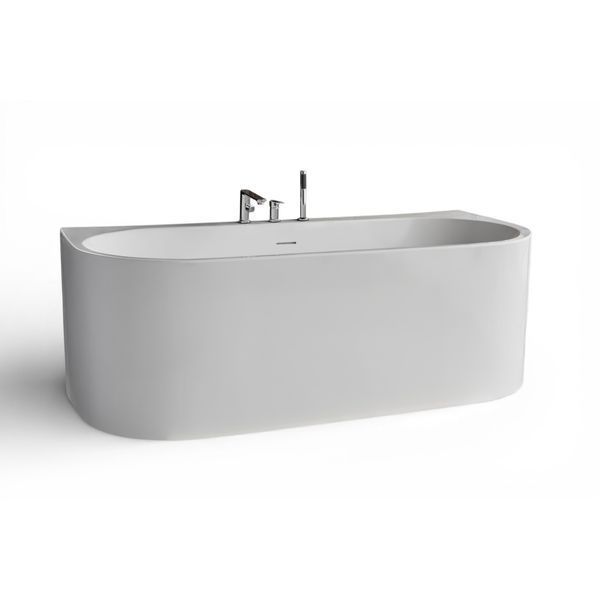 Ванна акриловая WB-Samanta F chrome  отдельностаящая 170x80 см с переливом и смемитилем, белая глянцев А0060804 фото