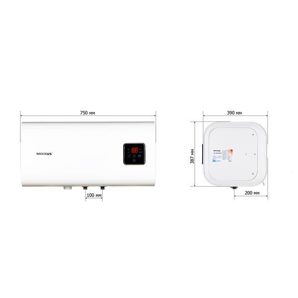 Водонагрівач "Квадрат" Mixxus EWH-14050 CUBE WET(Н) накопичувальний 50 л, мокрий тен 2,0 kW WH0614 фото