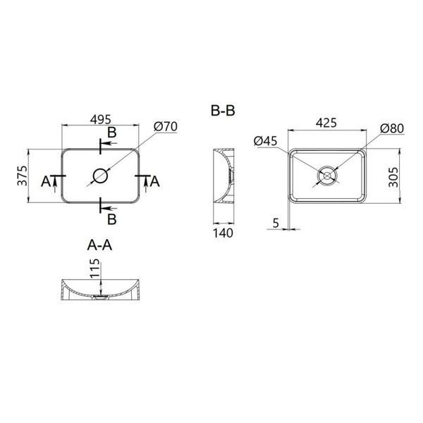 Раковина-чаша Qtap Cardinal 500х380х140  White SD00053606 фото