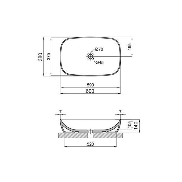 Раковина-чаша Qtap Cardinal 600х380х140 White SD00053607 фото