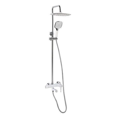 Душевая система универсальная Grand, Chrome/White (k35) на три потребителя (с выливом) QTGRAWCR1004 Qtap QTGRAWCR1004 фото