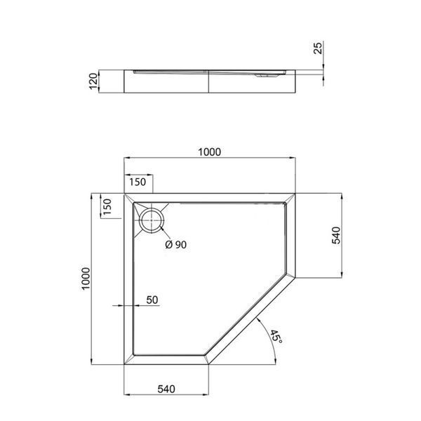 Душовий піддон Qtap Diamond 100x100x12 см + сифон SD00046993 фото