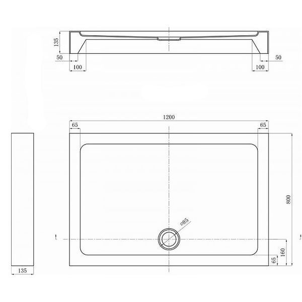 Душевой поддон Primera Frame STQ2090 120x80х13,5 см четверть круга STR1012 фото