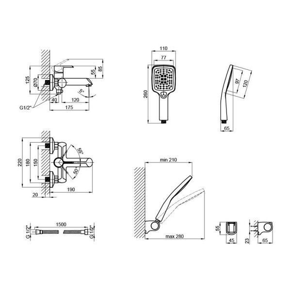 Смеситель для ванной Qtap Grand WCR 006 SD00039611 фото