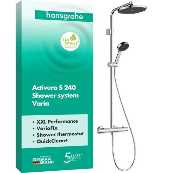 Душевая системаActivera S  Hansgrohe Showerpipe 240 1jet EcoSmart з Ecostat Fine Varia 28078000 фото