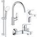 Набір змішувачів для ванни та раковини Grohe Bau Flow UA121640K1 4 в 1 UA121640K1 фото 1