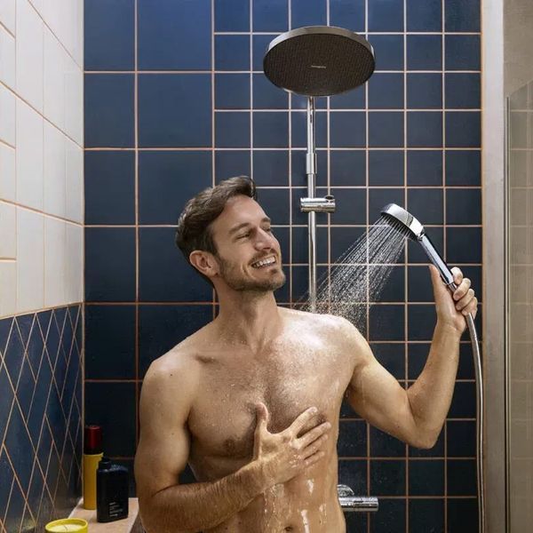 Душевая система для ванны с термомтатом Activera S Hansgrohe Showerpipe 240 1jet EcoSmart з Ecostat Fine Varia 28871000 фото
