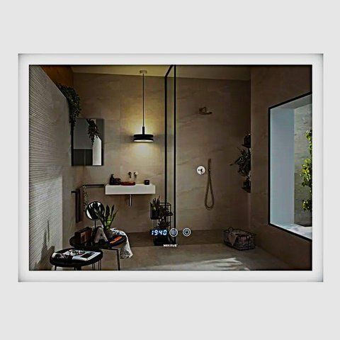 Зеркало Mixxus FLAT 80x60 80x60 с Led Touch, Anti-fog, димером, регулятором яркости, часами MI6928 фото