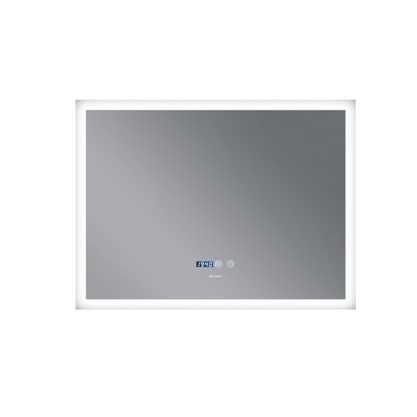 Зеркало Mixxus FLAT 80x60 80x60 с Led Touch, Anti-fog, димером, регулятором яркости, часами MI6928 фото