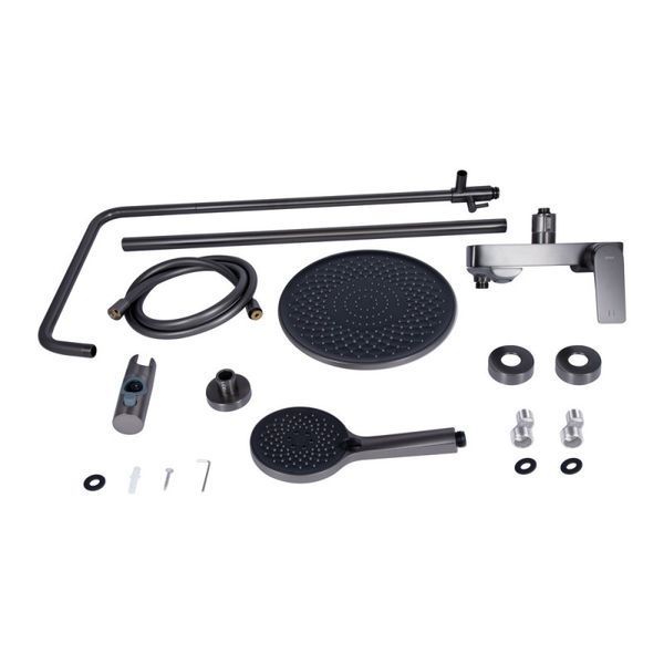Душевая система универсальная Qtap Vlasta New (с изливом) QTVLA111GMB45651 Gunmetal Black PVD SD00051775 фото