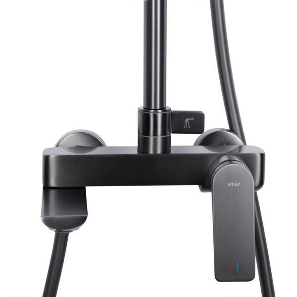 Душевая система универсальная Qtap Vlasta New (с изливом) QTVLA111GMB45651 Gunmetal Black PVD SD00051775 фото