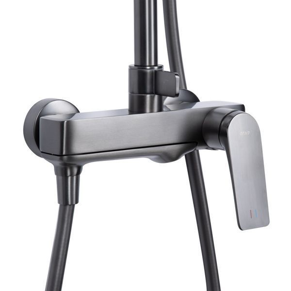 Душевая система универсальная Qtap Vlasta New (с изливом) QTVLA111GMB45651 Gunmetal Black PVD SD00051775 фото