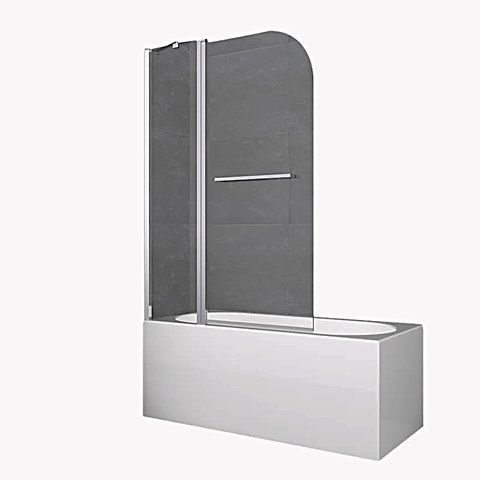 Шторки стеклянные на ванну Koer SR BS04-95x140-TR-01 прозрачное стекло 6мм, хром KR5403 фото