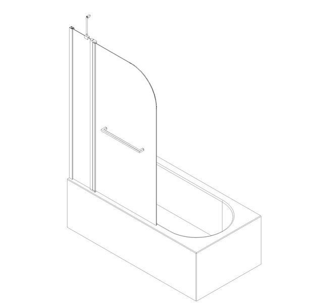 Шторки стеклянные на ванну Koer SR BS04-95x140-TR-01 прозрачное стекло 6мм, хром KR5403 фото