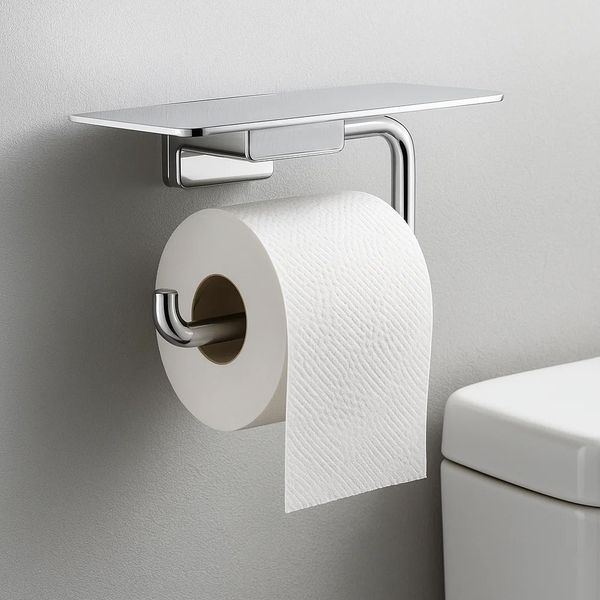 Тримач для туалетного паперу Hansgrohe AddStoris 41772670 з полицею, хром 41772000  фото