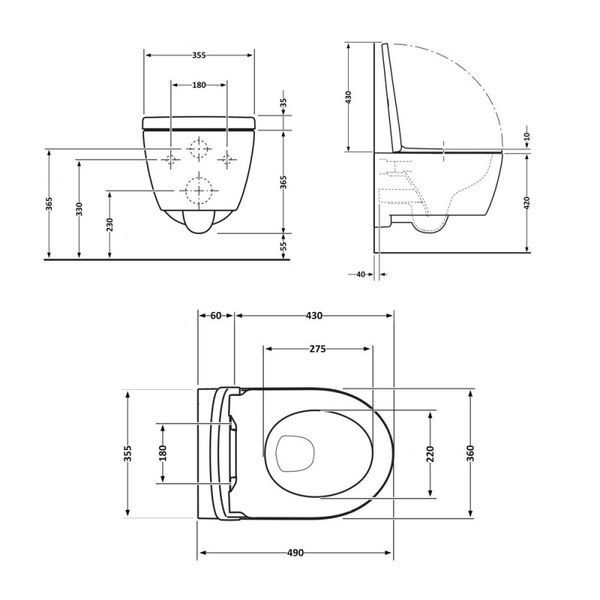 Унітаз підвісний Taurus Ultra Quiet  White, з сидінням Slim Duroplast/ Soft-close SD00051552 фото