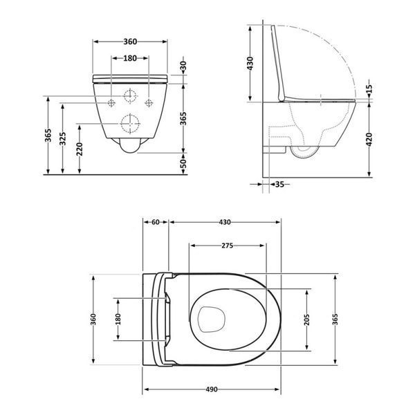 Унітаз підвісний Qtap Robin безобідковий з сидінням Soft-close SD00050601 фото