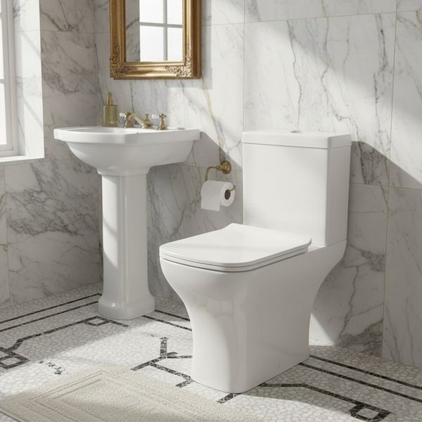 Компакт Frame с крышкой soft-close ободочный Vortex Flush, белый 3710020 фото