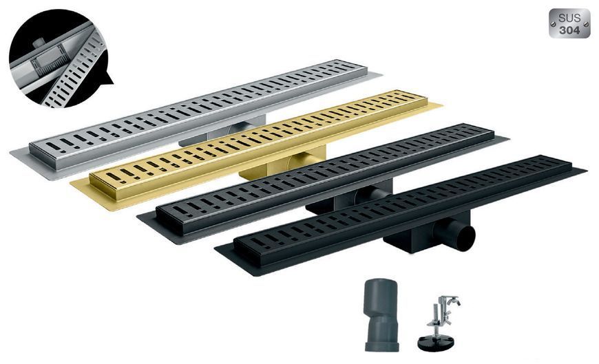 Душевой трап из нержавеющей стали SUS304 Koer FD35 70х600 Black KR4746 фото