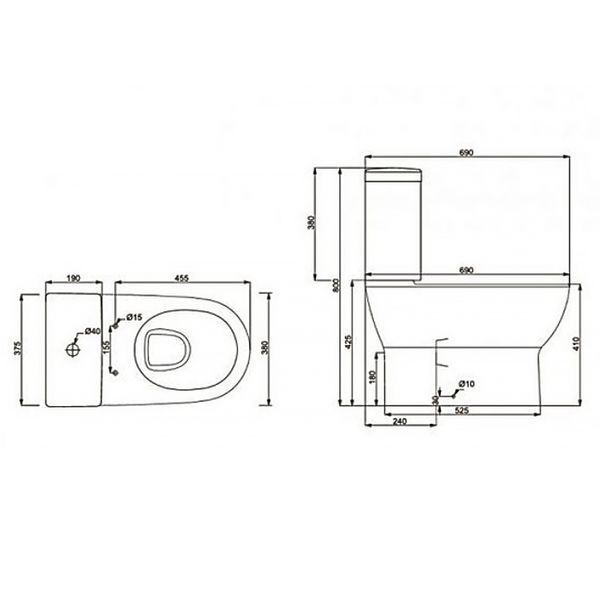 Компакт безобідковий,FRESH DEVIT тонка кришка soft-close, quick-fix 3110121 фото