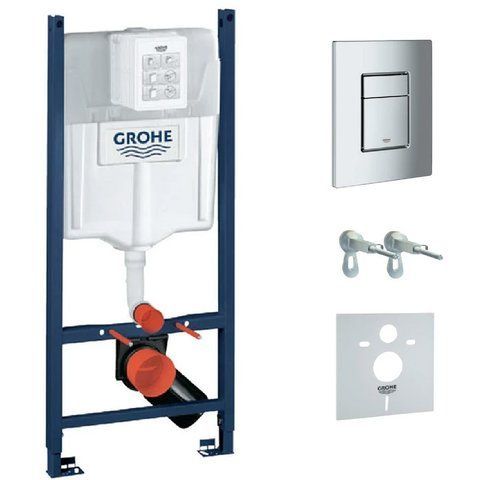 Інсталяція комплект Grohe Rapid SL 4в1, клавіша Skate Cosmopolitan, хром UA3873200A  фото