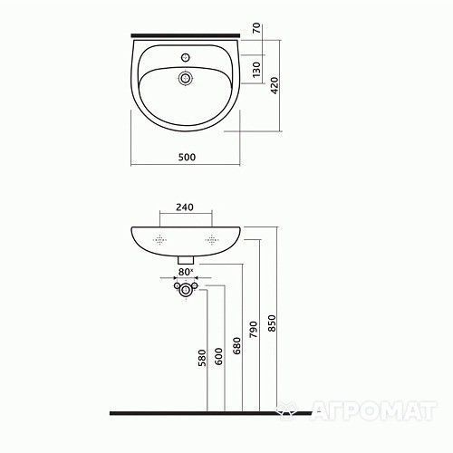 Раковина Kolo Solo 50 см 7116300U фото