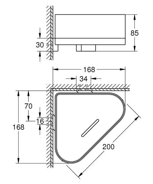 Поличка-корзина кутова Grohe Selection 41038000 фото