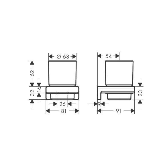 Стакан Hansgrohe AddStoris 41749000  с держателем черный матовый 41749000  фото