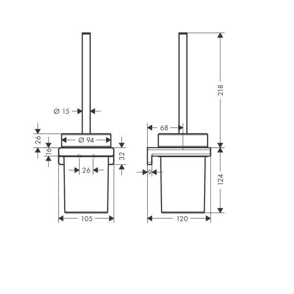 Щетка для унитаза Hansgrohe AddStoris 41752670 с держателем черный мат 41752670 фото